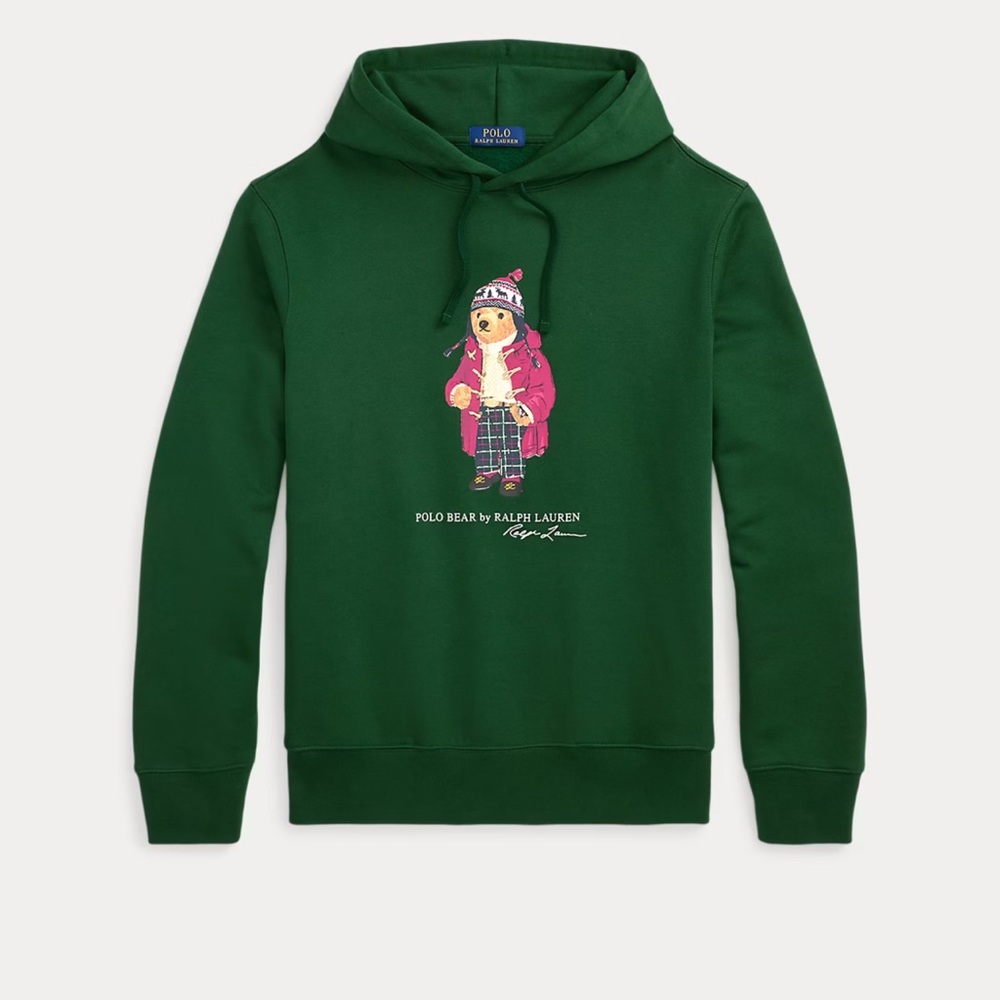 💚🐻 NEW WITH TAGS🐻💚 Polo Bear Fleece Hoodie Size M - Picture 2 of 9